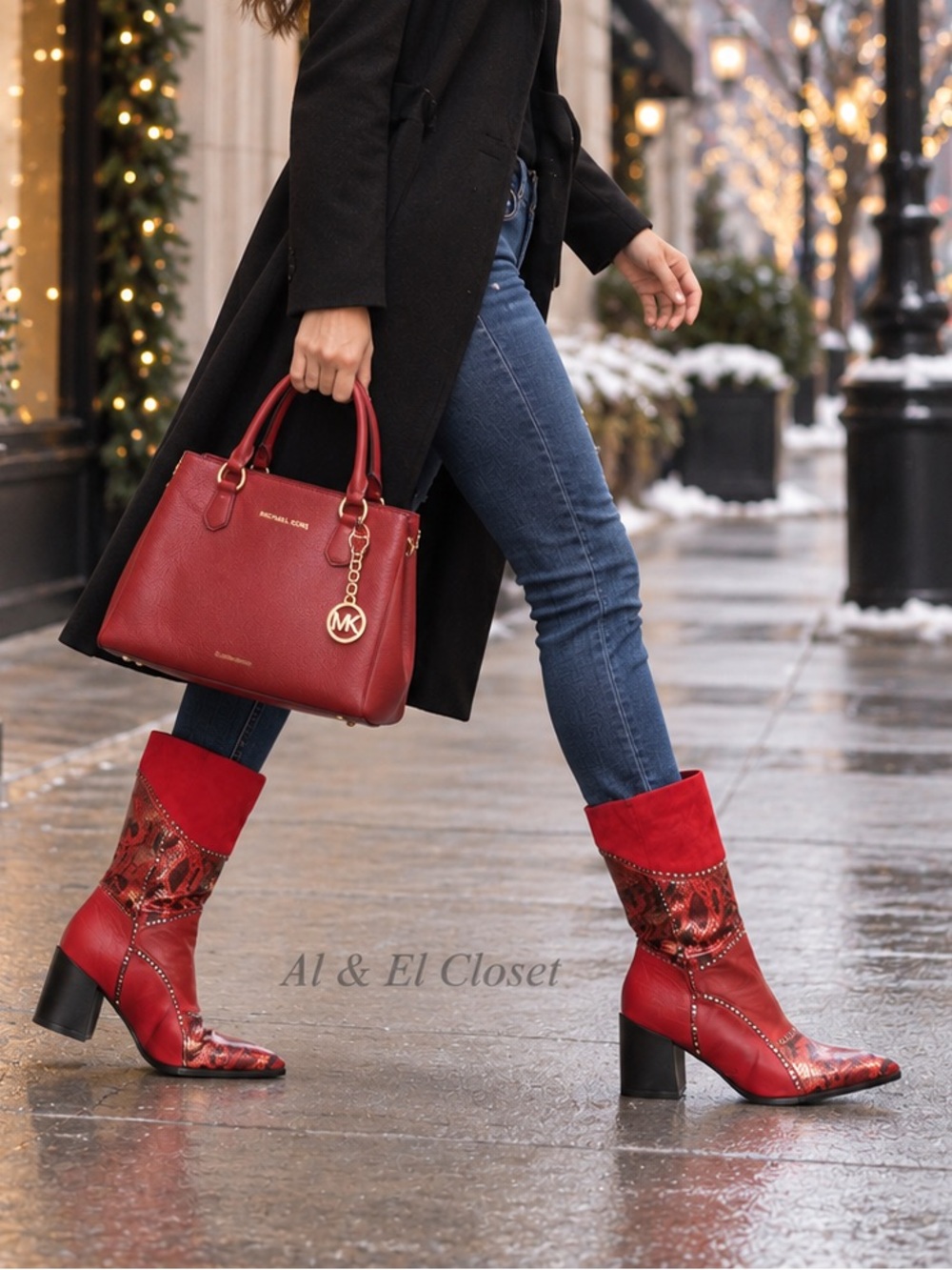 Ninety Union Red Studded Knee High Boots Women’s Size 11 Pointed Toe Heels